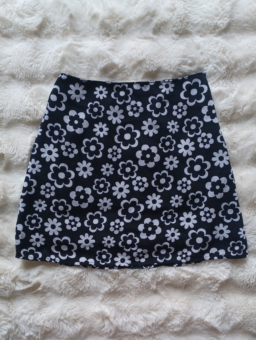 Hollister Black & White Floral Mini Skirt